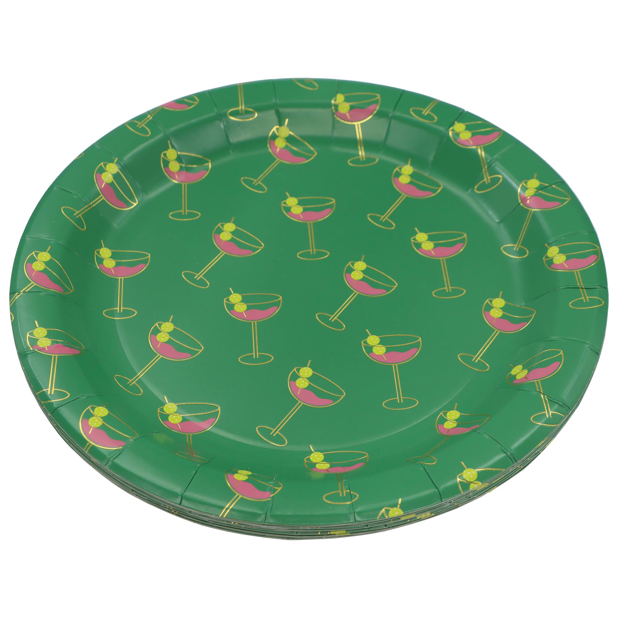 Cocktail Court 9" Green "Pickleball-Tini" Paper Dinner Plates, 10ct. by Celebrate It™